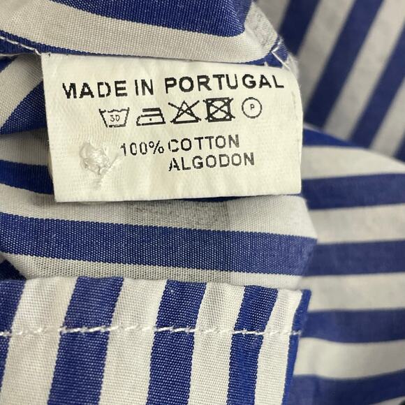 Vilagallo Nina Stripe Floc Shirt Pure Cotton Button Front Womens 42 / US Large - Picture 9 of 10